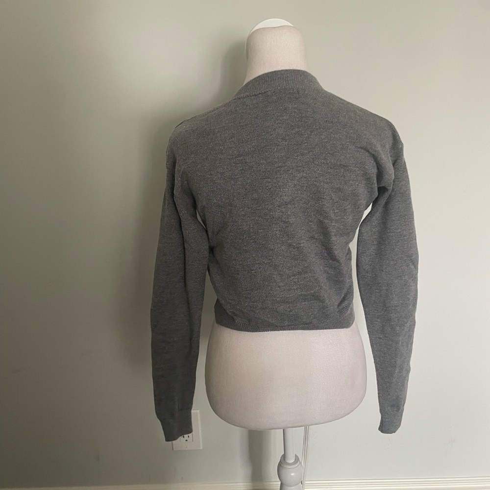 Pretty Little Thing Light Grey Basic Button Up Kn… - image 3